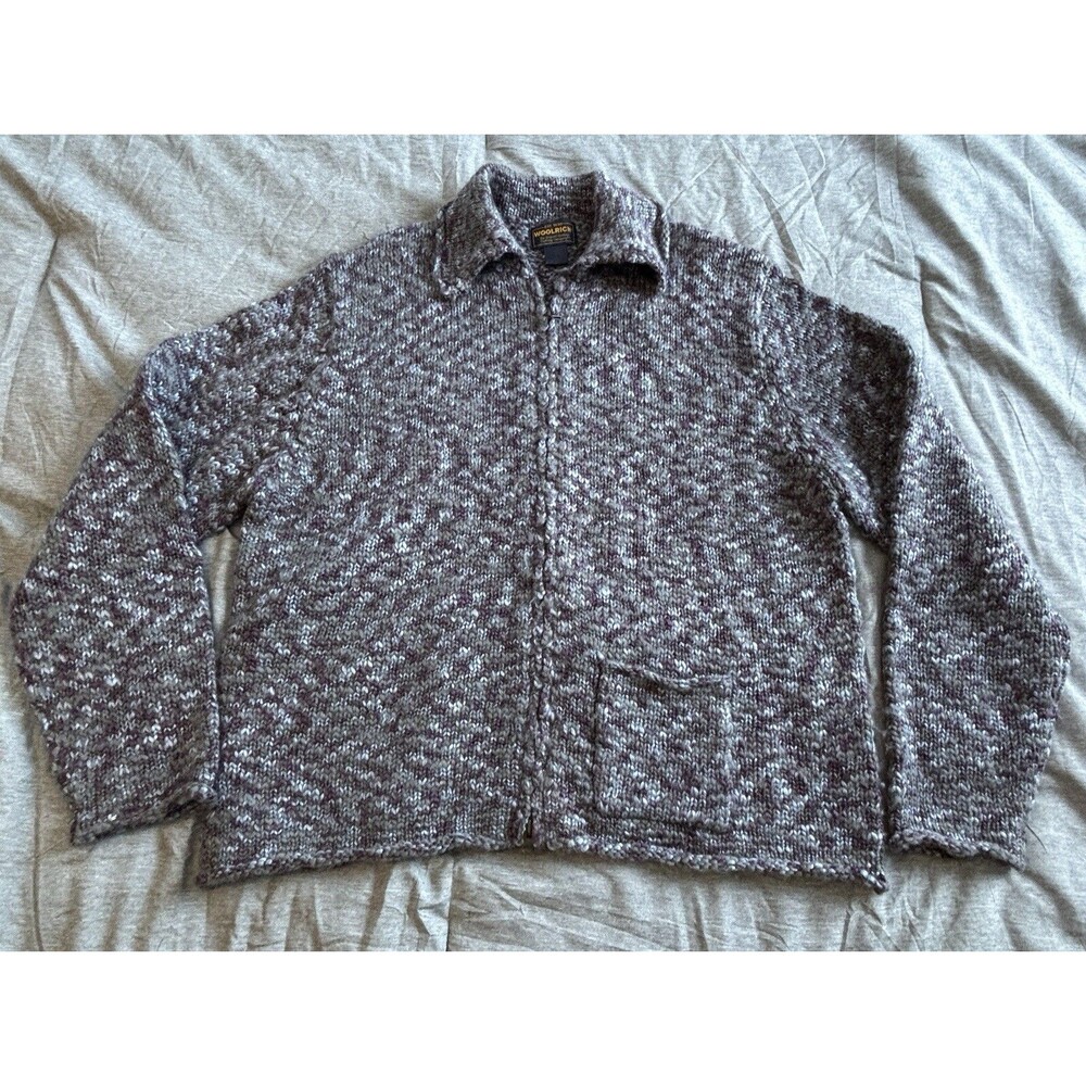 Woolrich Women’s Long Sleeve Knit Sweater XL  Zip Up Y2K